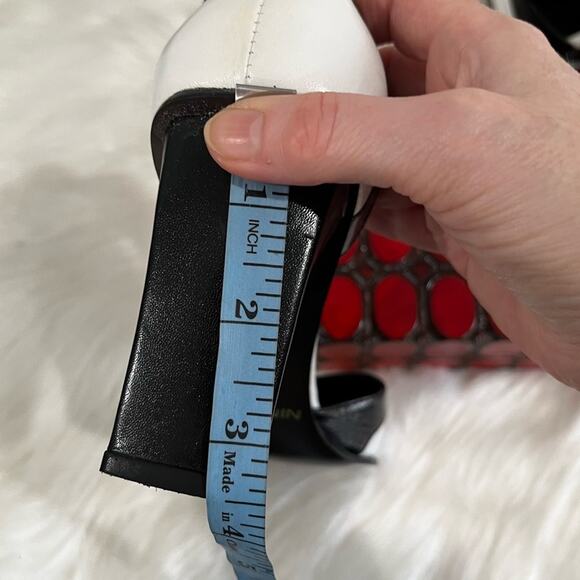 NEW Nine West Leather Two Tone Retro Colorblock Ankle Strap High Heel Pumps 5.5 - Picture 9 of 13